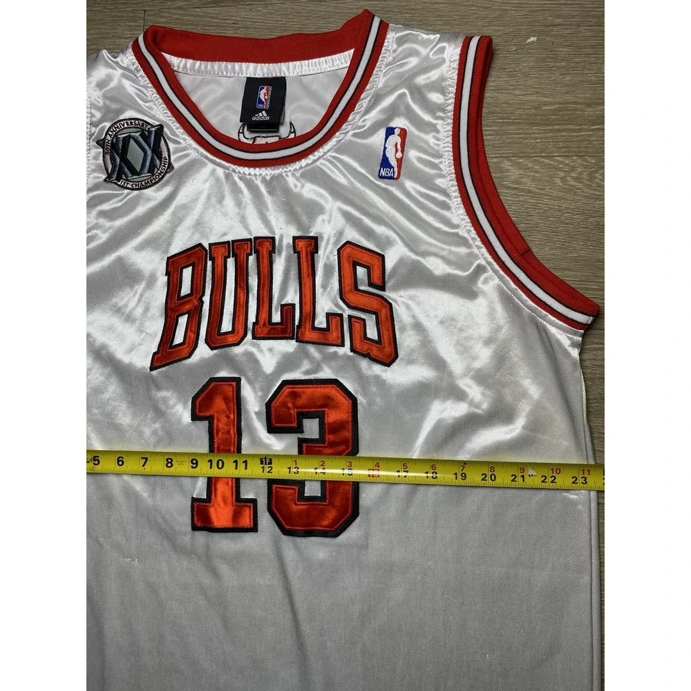 Men 2XL Authentic Adidas Joakim Noah #13 Bulls 20th Anniversary RARE NBA Jersey